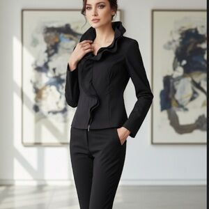 Samuel Dong's Wire Ruffle Zipper
Black Blouse S 
Dark Academy,Old Money